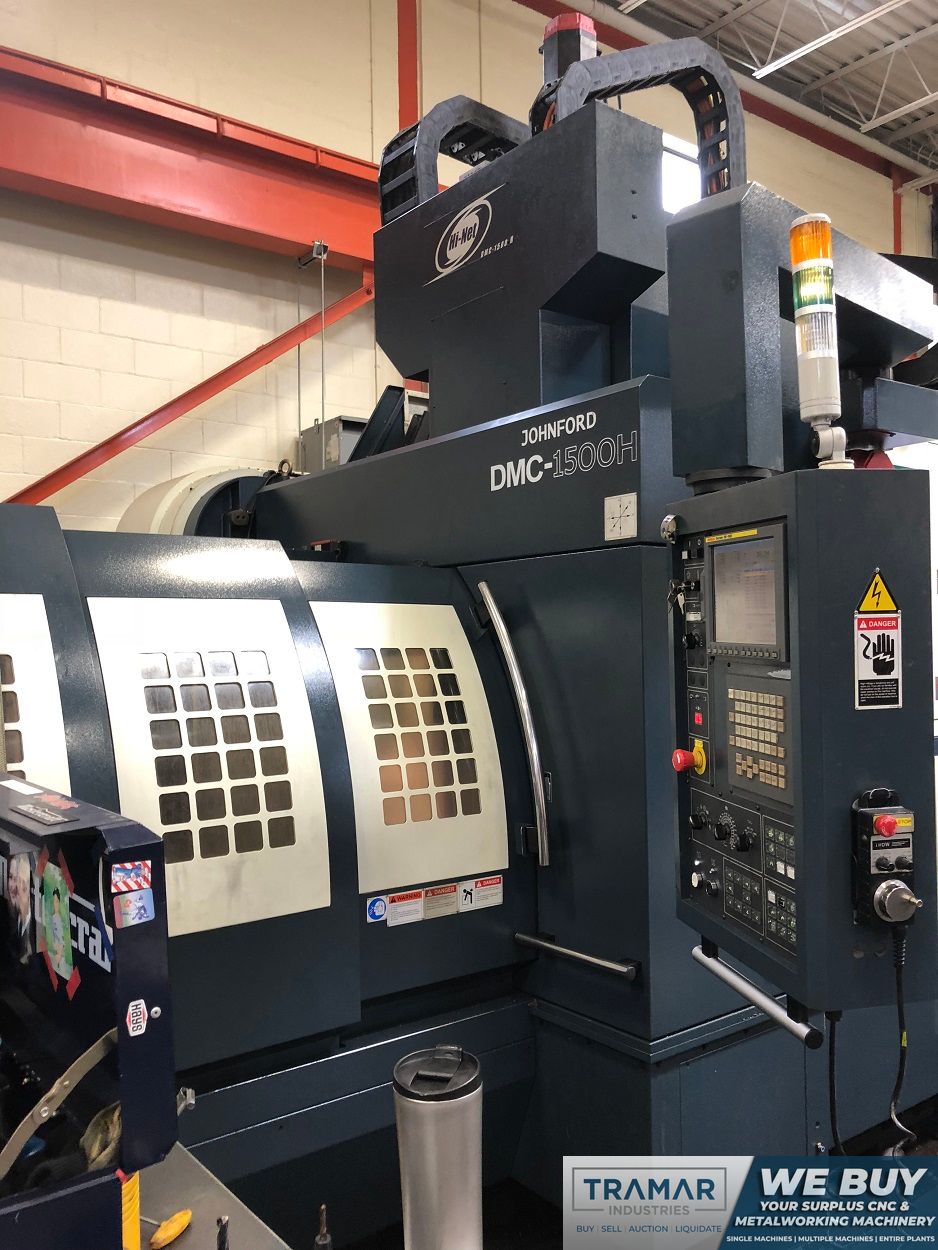 JOHNFORD DMC-1500H BRIDGE STYLE CNC VERTICAL MACHINING CENTER WITH COOLANT THRU SPINDLE, Fanuc 18iMB, 60