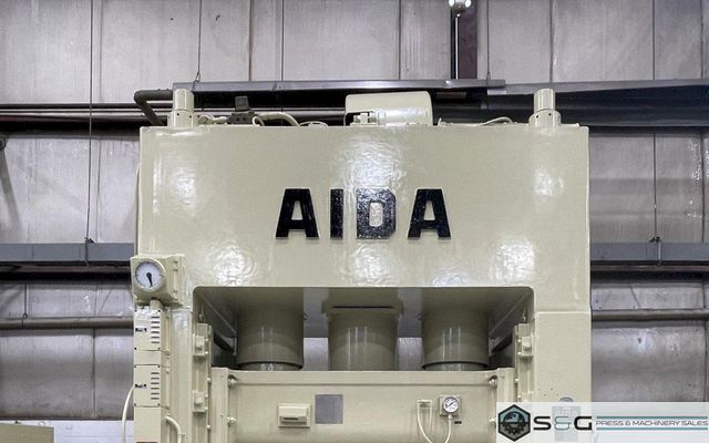 200 ton Aida PDA-20M Used Straight Side Mechanical Metal Stamping Press For Sale, Under Power!