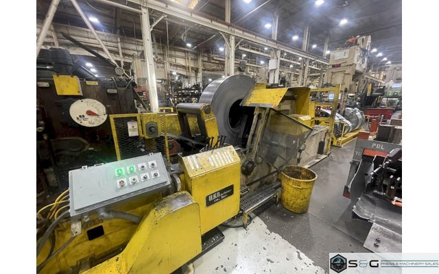 20,000 lbs. x 30" US Machine Heavy Duty Coil Cradle - Straightener and Servo Feed Coil Feed Line, Quoted with New Servo Controls