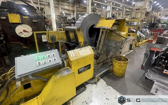 20,000 lbs. x 30" US Machine Heavy Duty Coil Cradle - Straightener and Servo Feed Coil Feed Line, Quoted with New Servo Controls