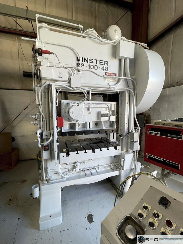 100 ton Minster P2-100-48 Piece-Maker Used Mechanical Metal Stamping Press For Sale, Year 1975
