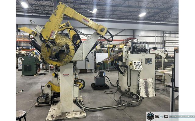 6,000 lbs. x 12" Coe Press Equipment High Strength Steel Capacity Double End Reel and Powered Straightener, Year 2014