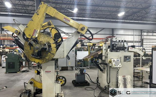 6,000 lbs. x 12" Coe Press Equipment High Strength Steel Capacity Double End Reel and Powered Straightener, Year 2014