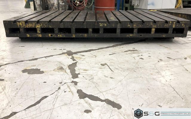 96" x 48" x 9" Thick T-Slotted Bolster Plate