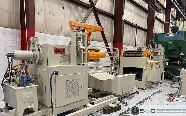 15,000 lbs. x 36" Dallas Coil Reel and Powered Straightener for Metal Stamping, For Sale - Can Be Seen Under Power