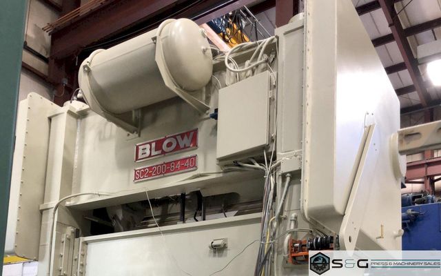 200 Ton Blow SC2-200-84-40 Straight Side Mechanical Metal Stamping Press For Sale, New 1992