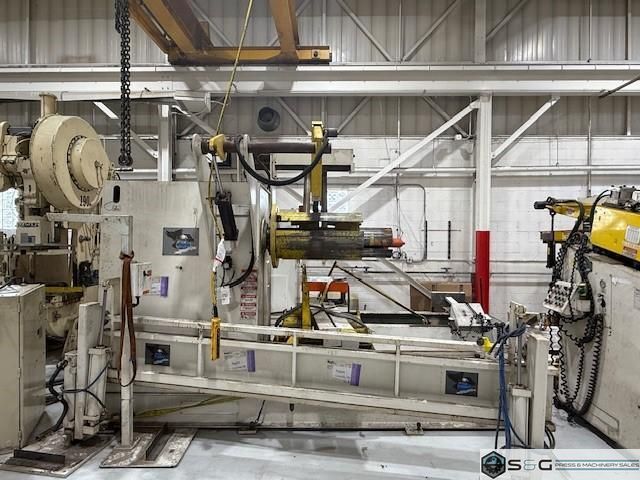 15,000 lbs. x 18" Wide Coe Press Equipment Coil Reel and Coe Powered Straightener For Sale