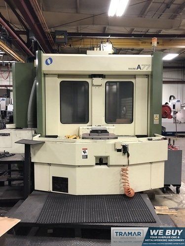 MAKINO A-77 CNC HORIZONTAL MACHINING CENTER w/Fanuc Pro 3, CTS, Full 4th, 18K Spindle, 50 Taper, 40 ATC, SGI, BURBS, Helical, 1997