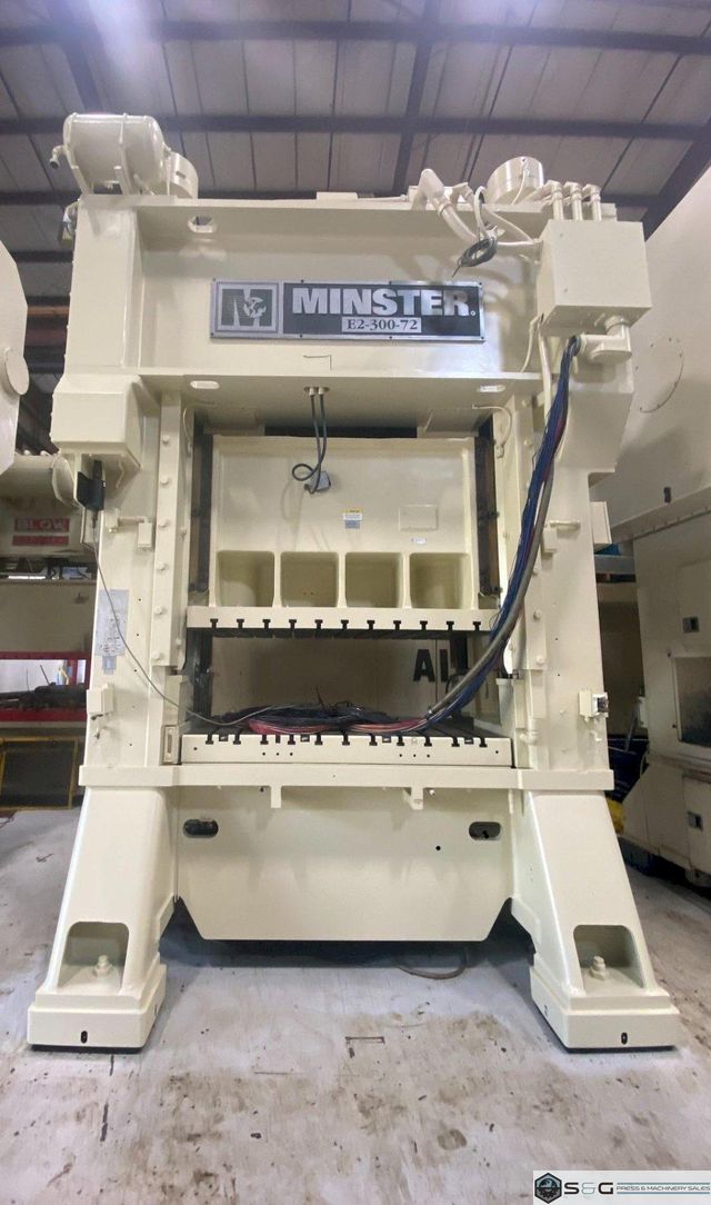 Rebuilt: 300 ton Minster Model E2-300-72-42 Hevi-Stamper Used Straight Side Mechanical Press For Sale, Year 1997