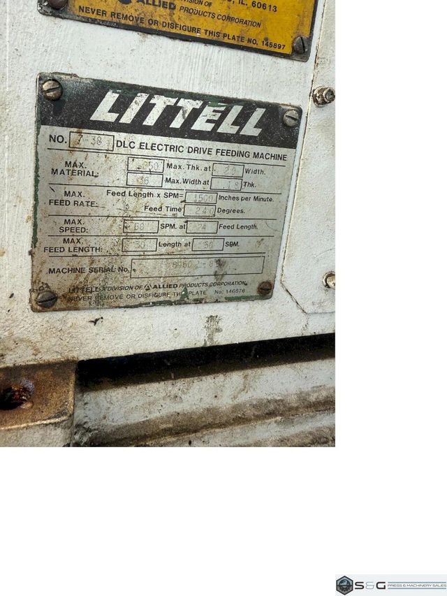 36 inch Littell Servo Coil Feed for Metal Stamping