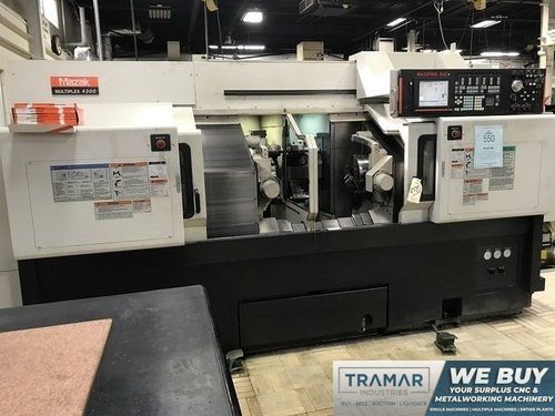 MAZAK MULTIPLEX 4300 TWIN SPINDLE TWIN TURRET  CNC LATHE, Fusion 640T, (2) 12