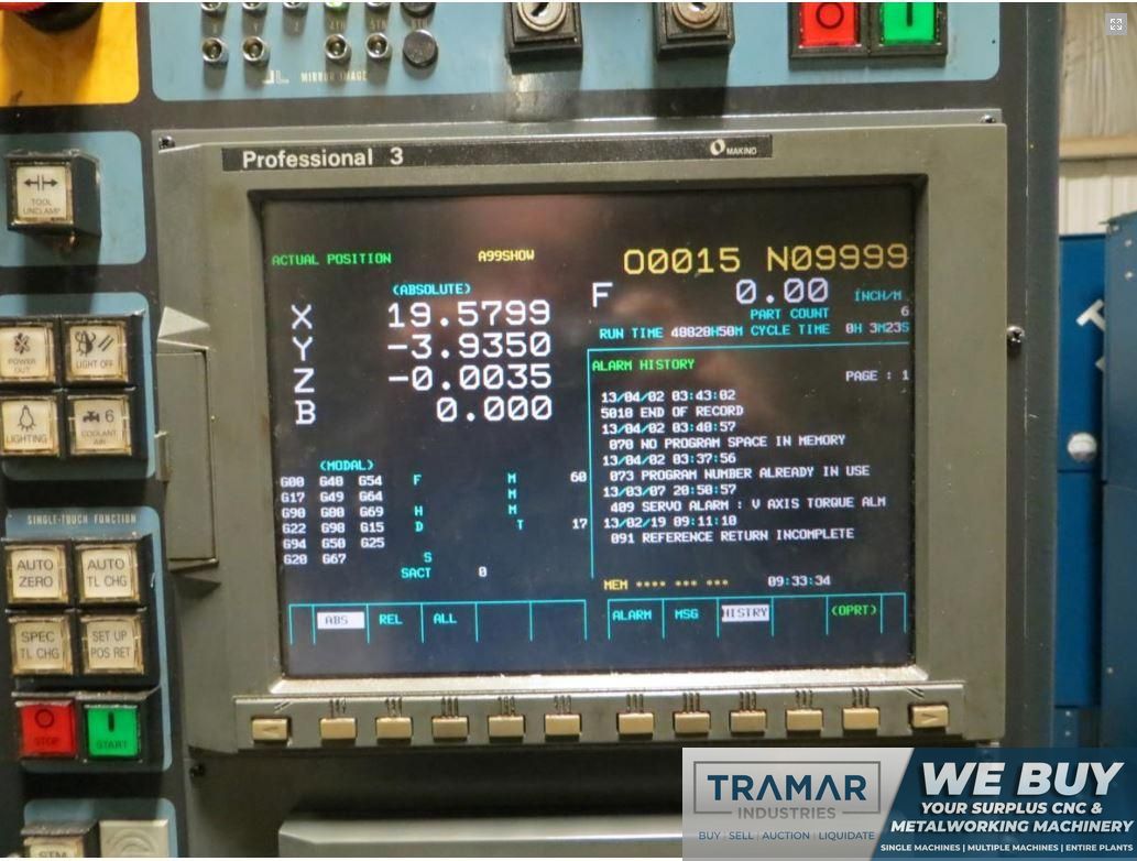 CNC Control Screen