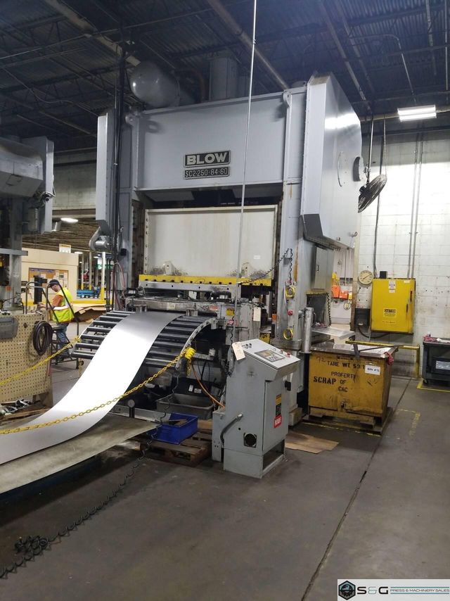 250 ton Blow SC2-250-84-60 Straight Side Mechanical Press