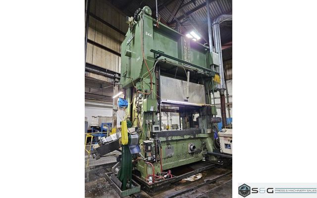 600-ton Minster Hevi-stamper Press Model E2-600-96-42 Straight Side Mechanical Stamping Press For Sale, Under Power!