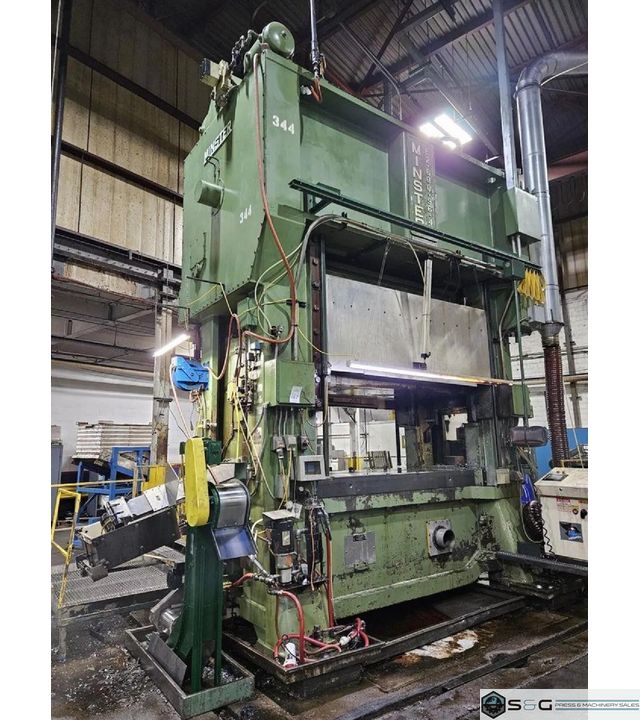 600-ton Minster Hevi-stamper Press Model E2-600-96-42 Straight Side Mechanical Stamping Press For Sale, Under Power!