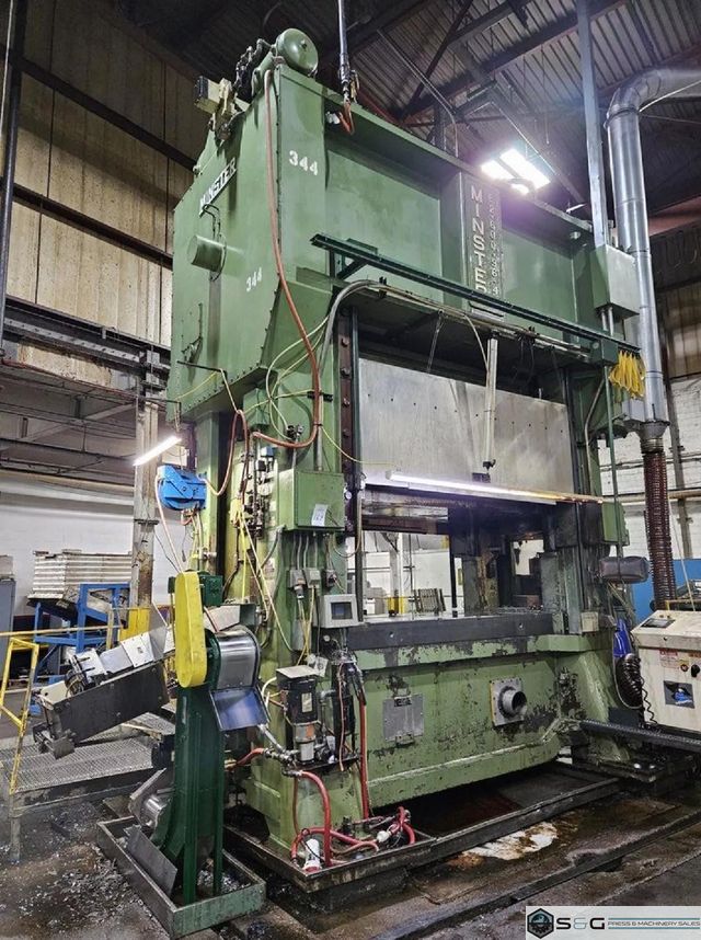 600-ton Minster Hevi-stamper Press Model E2-600-96-42 Straight Side Mechanical Stamping Press For Sale, Under Power!