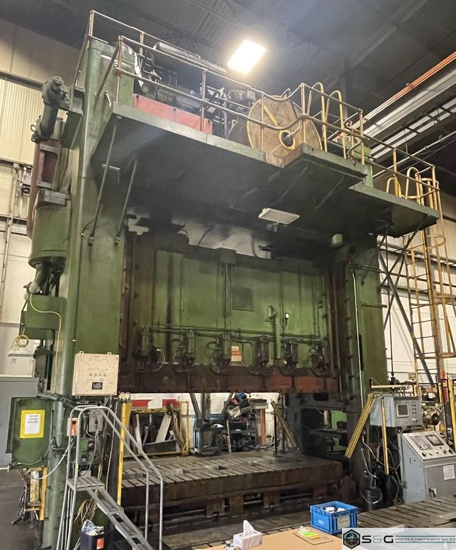 1400 ton Verson S2-1400-168-54T Straight Side Double Crank Mechanical Press, New 1980