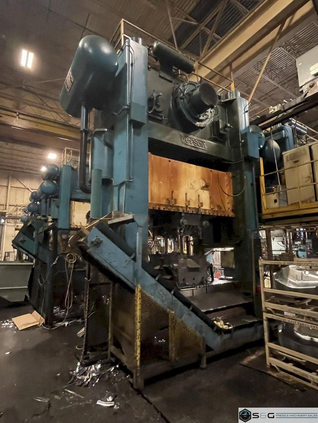 1000 ton Verson S4-1000-120-72t Used Straight Side Mechanical Metal Stamping Press For Sale, (3) available
