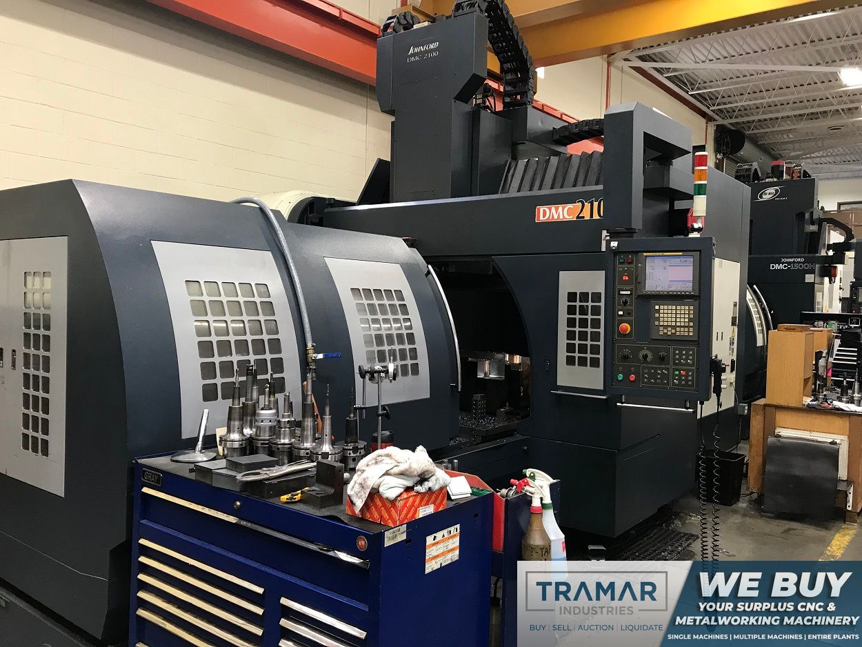 JOHNFORD DMC 2100HN BRIDGE STYLE CNC VERTICAL MACHINING CENTER w/Fanuc 18iMB, CTS, 83