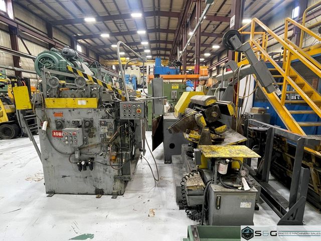 12000 Lbs. x 40" Wide ROWE Used Coil Reel with Powered Straightener For Sale.  Underpower!
