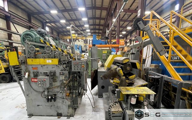 12000 Lbs. x 40" Wide ROWE Used Coil Reel with Powered Straightener For Sale.  Underpower!