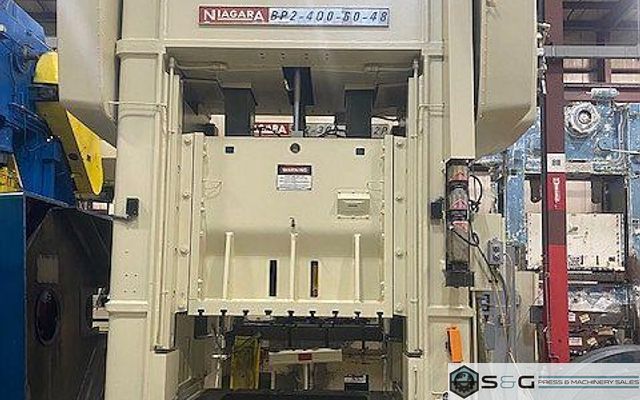 400 ton Niagara BP2-400-60-48 Used Straight Side Mechanical Metal Stamping Press For Sale, Year 1988