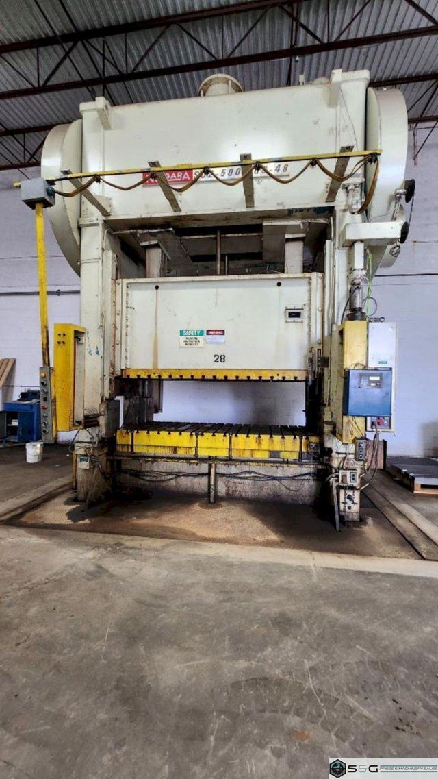 500 ton Niagara SC2-500-108-48 Straight Side Mechanical Metal Stamping Press Press For Sale, Year 1988