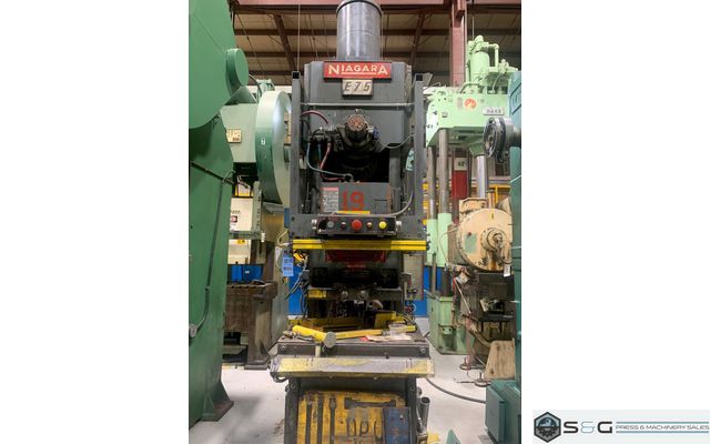 75 Ton NIAGARA E75, Used Mechanical Metal Stamping Gap Frame Press For Sale, Good Running Press!