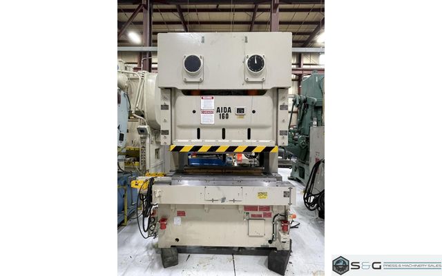 160 ton Aida (Metric) Used Metal Stamping Press Model# NC2-160 (1) Double Crank Gap Press For Sale, Year 1995