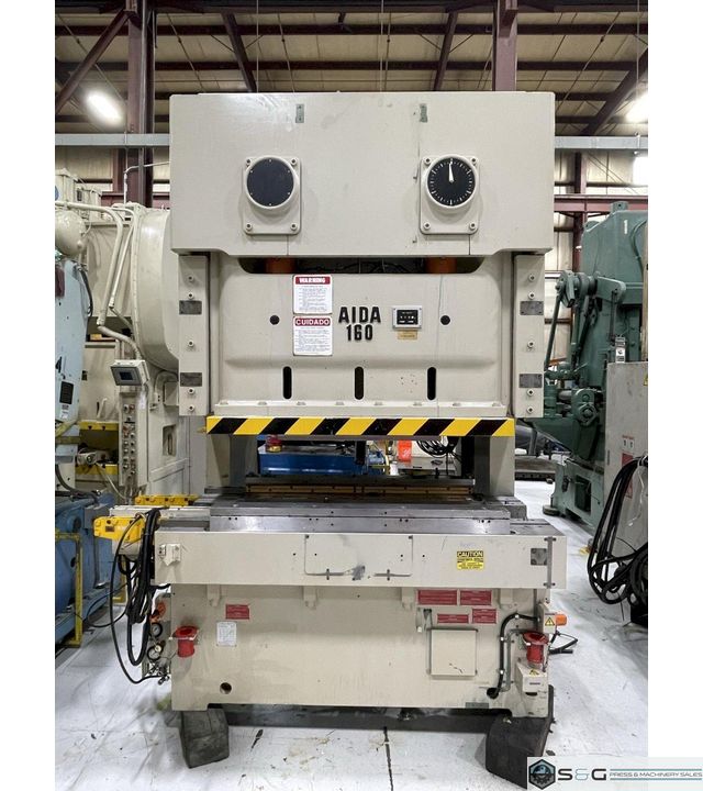 160 ton Aida (Metric) Used Metal Stamping Press Model# NC2-160 (1) Double Crank Gap Press For Sale, Year 1995