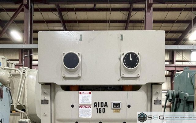 160 ton Aida (Metric) Used Metal Stamping Press Model# NC2-160 (1) Double Crank Gap Press For Sale, Year 1995
