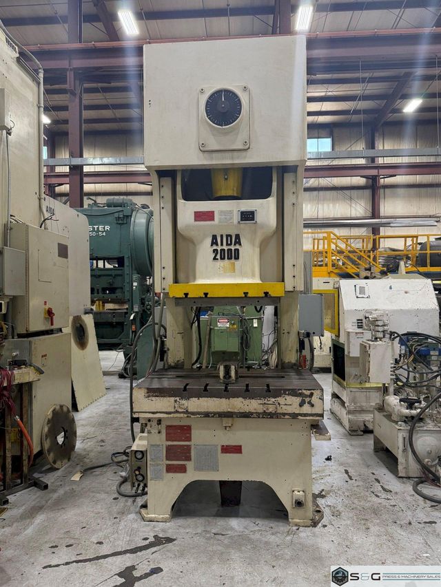 200 ton Aida NC1-2000(2) Used Single Point Gap Mechanical Metal Stamping Press For Sale, Year 2010