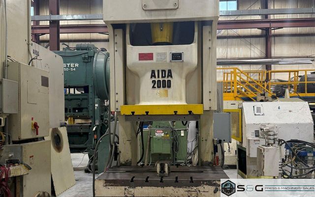 200 ton Aida NC1-2000(2) Used Single Point Gap Mechanical Metal Stamping Press For Sale, Year 2010