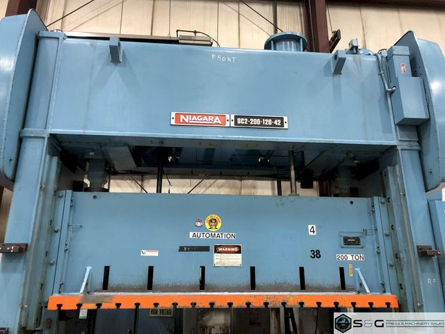 200 ton Niagara SC2-200-120-42 Straight Side Press