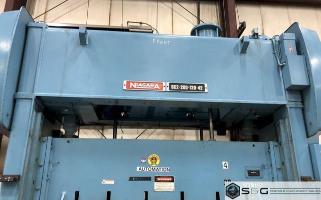 200 ton Niagara SC2-200-120-42 Straight Side Press