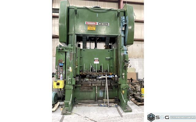 400 ton Niagara BP2-400-72-54 Used Straight Side Mechanical Metal Stamping Press For Sale, Year 1988