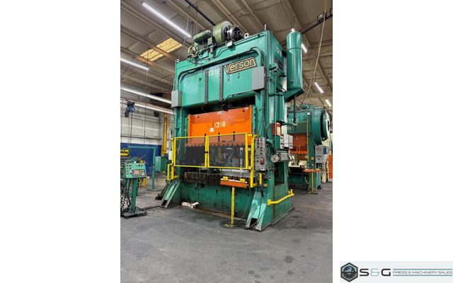250 ton Verson S2-250-96-48T Straight Side Mechanical Stamping Press For Sale