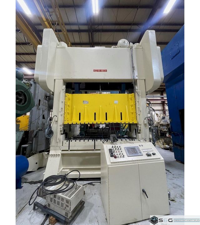 500 ton Bliss SC2-500-108-54 Used Straight Side Mechanical Metal Stamping "Link Drive" Press, Year New 1989, Rebuild is Complete and Ready To Ship!