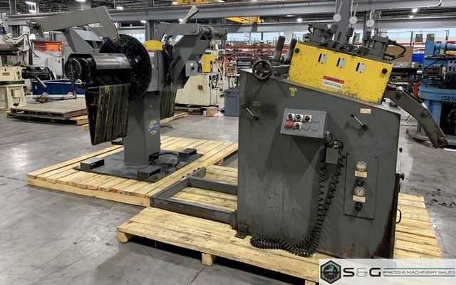 2500 lbs. x 12" Coe Press Equipment Double End Reel and Powered Straightener