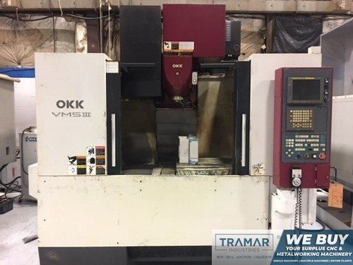 OKK VM-5 III CNC VERTICAL MACHINING CENTER w/Fanuc 180iS-MB, 10K Spindle, 4th Axis Nikken Rotary Table, 40 Taper, 30 ATC, Coolant Thru Spindle, 2006