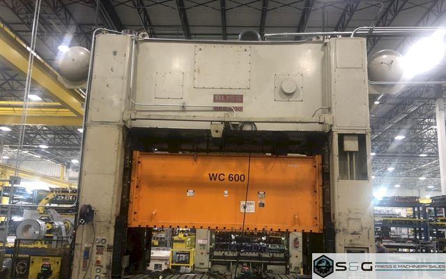 600 ton Bliss SE2-600-144-60 Straight Side Press, New 1997