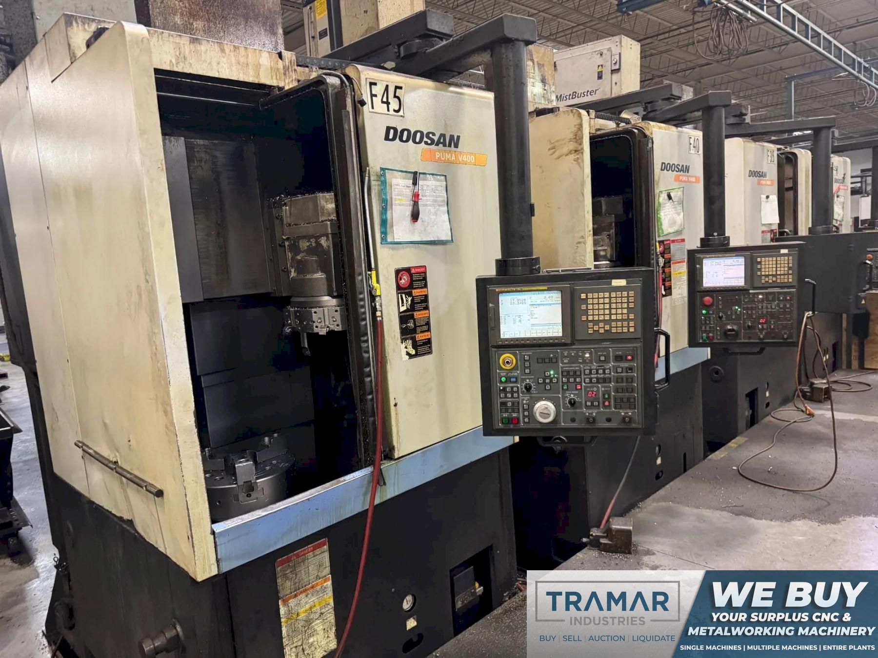 Used 2007 Doosan V400 CNC Vertical Turning Center For Sale