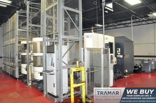 MAKINO MACHINING CELL (MMC-2) WITH (1) A81M AND (1) A81 CNC HORIZONTAL MACHINING CENTER w/, 14 Station Modular Stocker, 12 Pallets, 2 Work Setting Stations, 2006