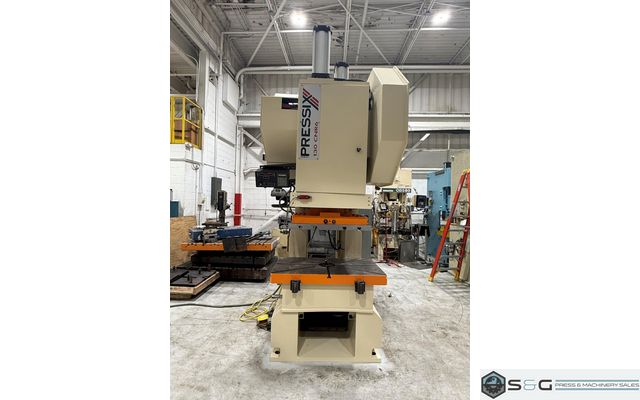 130 ton Pressix Adjustable Stroke Metal Stamping Gap Frame Back Geared Press, Year 2006