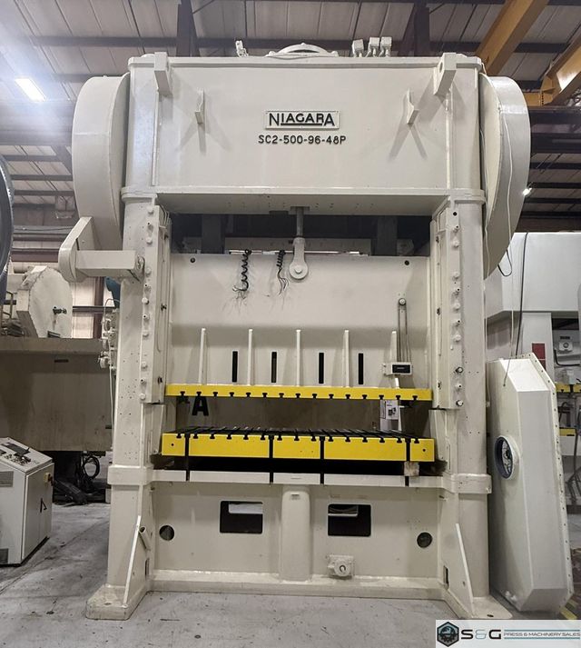 500 ton Niagara SC2-500-96-48P Straight Side Mechanical Metal Stamping Press For Sale - Full Rebuild Completed!