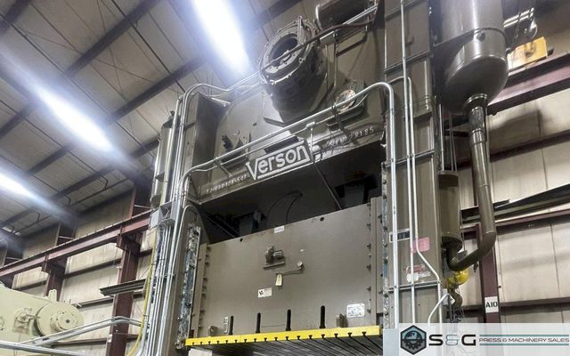 600 ton Verson S2-600-108-54t Used Straight Side Mechanical Metal Stamping Press, New 1985.  RECONDITION IN PROCESS 2023-24