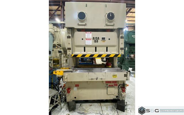160 ton Aida Model# NC2-160 (1) Used Double Crank Gap Mechanical Metal Stamping Press For Sale, Year 1995