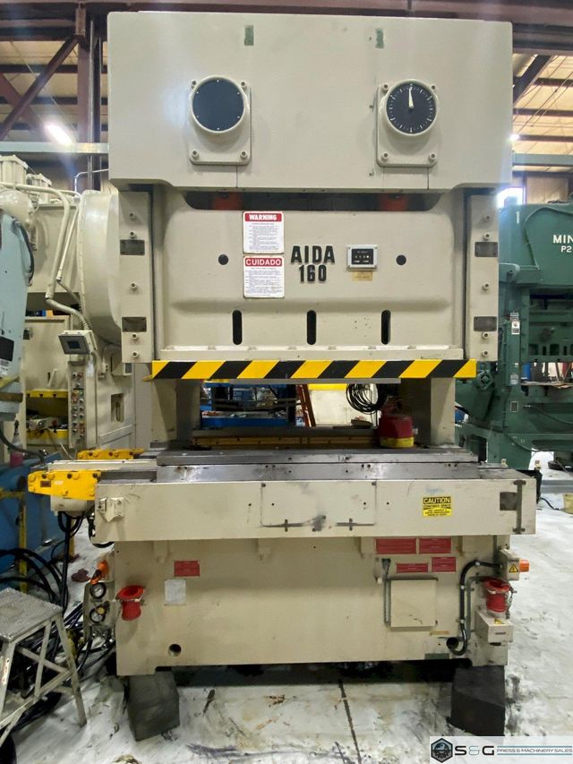 160 ton Aida Model# NC2-160 (1) Used Double Crank Gap Mechanical Metal Stamping Press For Sale, Year 1995
