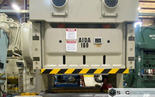 160 ton Aida Model# NC2-160 (1) Used Double Crank Gap Mechanical Metal Stamping Press For Sale, Year 1995