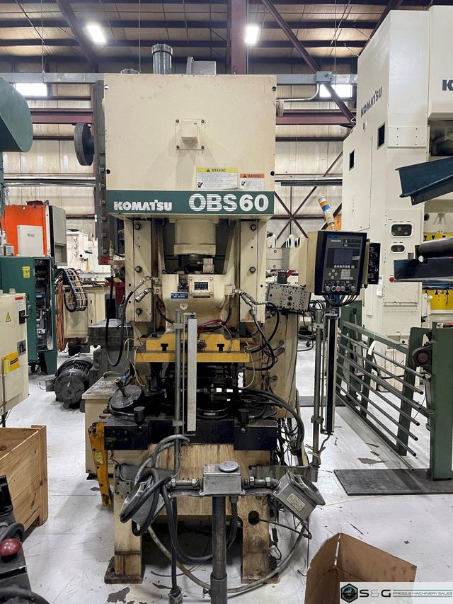 60 ton Komatsu OBS-60 Single Point Mechanical Metal Stamping Gap Frame Press For Sale, Year 2001